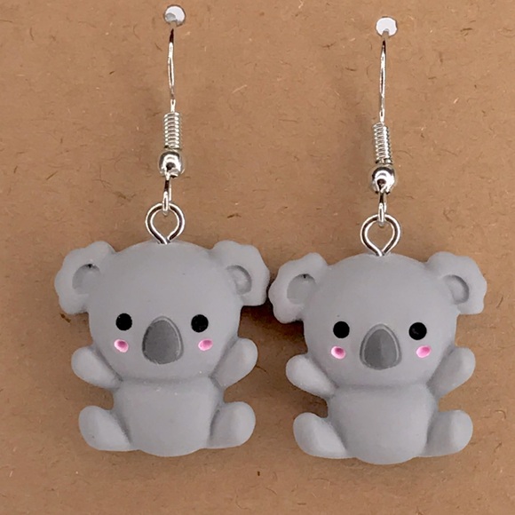 Fashion Jewelry Jewelry - Cute Gray Koala Earrings Fashion Jewelry